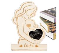 Sonogram, cornice portafoto in legno con donna incinta, cornice per ricordi per rivelare il genere e annuncio di gravidanza per la doccia dei genitori in attesa