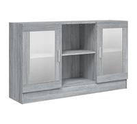 Sonoma - Armadio per vetrina grigia 120 x 30,5 x 70 cm, in legno - Moderno armadio da soggiorno con parte anteriore in vetro per una conservazione elegante, ideale per set di mobili da soggiorno
