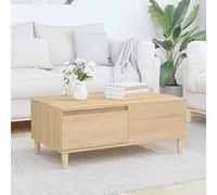 Sonoma Oak Coffee Table, 90 x 50 x 36,5 cm, legno ingegnerizzato, Modern Living Room Center Table with Storage, Durable Eucalyptus Wood Legs, Scandinavian Design