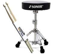 Sonor DT 2000 - Sgabello batteria + bacchette Keepdrum, 1 paio
