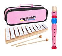 Sonor GP MB01PK - Set di campanelle soprano + custodia Keepdrum MB01PK + flauto per bambini, colore: Rosa