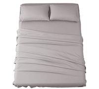 Sonoro Kate lenzuola in microfibra super soft 1800 fogli lusso egiziano 40,6 cm tasca profonda?rughe e hypoallergenic-4 Piece Twin/Twin XL/Full/Queen/king/California King Size, Microfibra, Grey, Queen