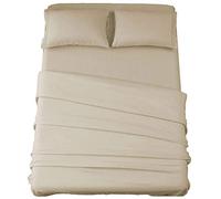 SONORO KATE Set di lenzuola super morbide in microfibra 1800 fili, lussuose lenzuola egiziane con tasca profonda 40,6 cm, pieghe e ipoallergeniche, 4 pezzi (beige, queen size)