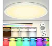 SonPen LED plafoniera dimmerabile, 25W 3200LM RGB plafoniera con telecomando, 1800K luce notturna calda, pannello 3000K-6500K dimmerabile IP54 impermeabile per camera da letto camera dei bambini