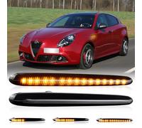 SONRUIJIE Kit Freccia Led Indicatore di Direzione Laterale Ambra Luce,Compatibile Con 940 Alfa Romeo Giulietta Hatchback Tipo 2010-2020, Lente Fume Con Luce Ambra Dinamica Impermeabile IP68, 2 pezzi