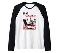 Sons of Anarchy Black And Red Poster Maglia con Maniche Raglan