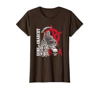 Sons of Anarchy Grim Reaper Pile of Skulls Biker TV Show Maglietta, Donna, Marrone, M