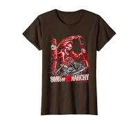 Sons of Anarchy Throwback Fear The Reaper Biker TV Show Maglietta, Donna, Marrone, M