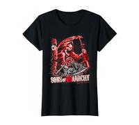 Sons of Anarchy Throwback Fear The Reaper Biker TV Show Maglietta, Donna, Nero, XL