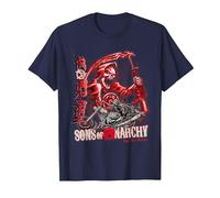 Sons of Anarchy Throwback Fear The Reaper Biker TV Show Maglietta, Uomo, Navy, S