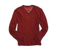 Sons of Intrigue Uomo Ls Scollo A V Basic T-Shirt, Rosso, Piccolo