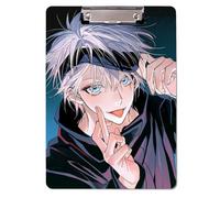 Sonsoke Anime Fushiguro Megumi - Raccoglitore scolastico - 31 x 22 cm in plastica PP con clip per documenti A4 - Esami e compiti a casa (Satoru 1)