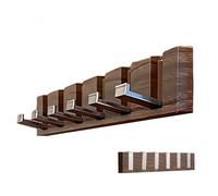 Sonsoke Barra con ganci versatile, senza fori, forte forza di tenuta, design con tasti in legno, supporto invisibile, gancio da parete per corridoio, bagno, cucina, armadio (stile 1)