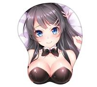 Sonsoke Rascal Does Not Dream of Bunny Girl Senpai - Tappetino per mouse con supporto per il polso, in gel di silice, poggiapolsi in fibra di latte (Mai 1)