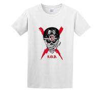 sonvsee Adult T-Shirts S.O.D. Stormtroopers of Death 'Scrawled Lightning' Sod White M