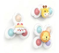 Sonwaha 3 pezzi Giocattolo a Ventosa,Neonati Giochi da Bagno per Bambini Gioco Sensoriale Bambino Seggiolone Spinner Trottola Giochini Regali Creativi per Compleanno e Natale