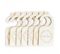 Sonwaha 7 Pezzi Divisori Armadio Neonato in Legno, Divisori Guardaroba Bambini a Forma Cartone Animato Separatori per Guardaroba in Legno Sicuri per Suddividere i Vestiti del Bambino 0-24 Mesi