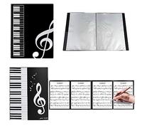 Sonwaha Cartella Musicale A4 40 Tasche + Cartella Spartiti A4 Nera