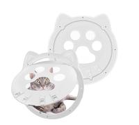 Sonwaha Porticina Automatica per Gatti 29x26CM con Porta Basculante (Bianco)