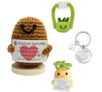 Sonwaha Positive Potato, Patata Positiva Abbraccio Tascabile Positive Bambole Incoraggia i Regali Creative Knitted Positive Bambola Mele per Family Boyfriend Girlfriend Regalo Amica Compleanno