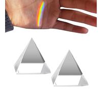 Sonwaha Vetro Ottico 2PCS Prisma Triangolare Prisma a Forma di Piramide Ornamento del Prisma di Cristallo della Prismi A Vetro Ottico Goditi Il Divertimento di Creare Un Arcobaleno da Solo(60mm)