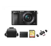 SONY A6000 Nero SEL 16-50MM OSS Nero+32Gcard+Bors Batteri Lettore di schede