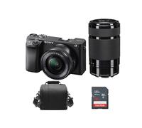 SONY A6400 Corpo +16-50MM F3.5-5.6+55-210MM F4.5-6.3+Bors Scheda SD da 16 GB