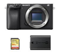 SONY A6400 Corpo nero + scheda SD da 64 GB + batteria NP-FW50
