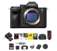 Sony A7 IV, fotocamera mirrorless full-frame, fotocamera digitale ibrida veloce con batterie e kit doppio caricabatterie, kit software Corel, Godox Flash, scheda di memoria SDXC da 64 GB e grande