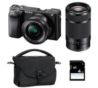 SONY ALPHA 6400 BLACK + 16-50 + 55-210 + borsa + SD 8 GB - Nouvo