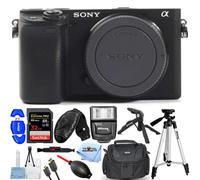 Sony Alpha a6400 Mirrorless Fotocamera Digitale (solo Corpo) + Flash + Tripod