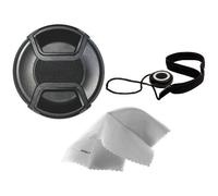 Sony FE pz 28 - 135 mm f/4 G Oss Center Pinch Lens Cap (95 MM) + supporto + copriobiettivo NW diretto panno in microfibra.