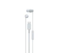Sony IER-EX15C avec Micro - Écouteurs filaires USB-C pour Android, iPhone, Ordinateur Portable et PC - Câble Anti-enchevêtrement - Parfaits pour Les Voyages et Une Utilisation Quotidienne - Blanc