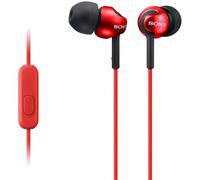 Sony MDREX110AP Cuffie In-Ear con Microfono, Auricolari in Silicone, Rosso