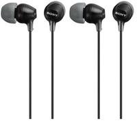 Sony Mdr-Ex15Lp - Cuffie In-Ear, Auricolari in Silicone, Nero (Confezione da 2)