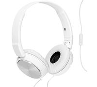 Sony MDR-ZX310AP - Cuffie on-ear con microfono, Bianco | Cuffie cablate leggere e pieghevoli con altoparlanti da 30 mm per un suono potente ed equilibrato