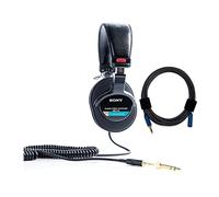 Sony MDR7506 - Set di cuffie pieghevoli professionali con cavo di prolunga audio da 3,5 mm intrecciato Knox Gear in nylon (2 pezzi)