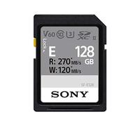Sony Scheda di memoria digitale SDXC da 128 GB, serie SF-E, UHS-II U3 V60, lettura 270 MB/s, scrittura 120 MB/s, SFE128