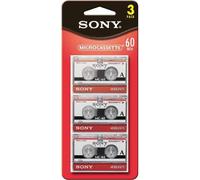 Sony Micro cassette 3MC60 Audio cassette 3 pezzi microcassette mini confezione 3
