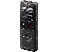 Sony Registratore vocale stereo ICD-UX570, display OLED, riduzione del rumore di fondo, altoparlante integrato, jack per cuffie e microfono, memoria+slot microSD, USB integrato, ricarica rapida, nero, 4 GB