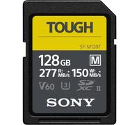 Sony SF-M128T TOUGH 128 GB SDXC UHS-II Scheda di memoria, V60, Classe 10, fino a 277 MB/s in lettura, 150 MB/s in scrittura - estremamente resistente, IP68, resistente agli urti e all'acqua