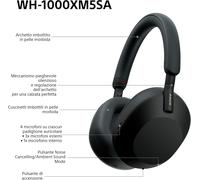 Sony WH-1000XM5SA Cuffie Wireless Noise Cancelling, Hi-Res Audio, Bluetooth