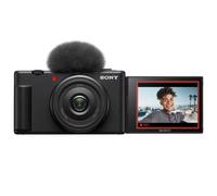 Sony Vlog camera ZV-1F di | Fotocamera digitale (schermo orientabile, video in 4K, slow motion, funzionalità per vlog) - Nera [ZV1FBDI.EU]