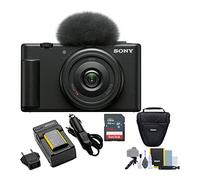 Sony ZV-1F - Fotocamera Vlog per creatori di contenuti e vlogger (nero) con custodia per fotocamera e set di accessori, kit per foto e video, scheda di memoria da 64 GB e batteria agli ioni di litio
