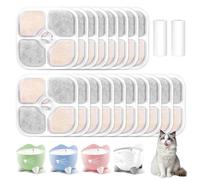 Soodyoow 18 Pezzi Filtri Fontanella per Gatti e 2 tubi per Fontanella per Cat Pixi, Filtri Fontana Gatto è composto da carbone attivo, resina a scambio ionico e tessuto non tessuto