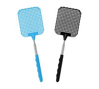 Soodyoow 2 Pezzi Manuale Paletta Mosche, Scacciamosche Estensibile, Scacciamosche Plastica Forte Flessibile per Prevenire Mosche,Zanzare e Insetti(Blu+Nero)