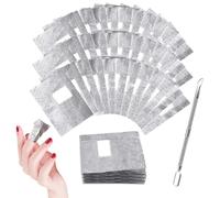 Soodyoow 200 Pezzi Cartine per Rimozione Semipermanente, Remover Foil e 1 Pezzi Spingi Cuticole Professionale, Foil Wraps Compresse Remover, Cartine Togli Smalto Semipermanente