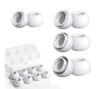 Soodyoow 4 Paia Gommini Punte Auricolari Sostitutive in Morbido Silicone Antiscivolo, con Foro per la Riduzione del Rumore, con Custodia Portatile (XS/S/M/L)