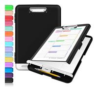Sooez Appunti con stoccaggio, ad alta capacità per allattamento con portapenne, in plastica resistente, con clip a basso profilo, apertura laterale, scrittura liscia per ufficio