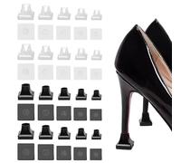 SooGree Protezioni per tacchi alti, 5 misure, tappi di riparazione e tappi per matrimoni all'aperto/erba/ghiaia/crepe, 10 Nero 10 Trasparente, XXS, XS, S, M, L